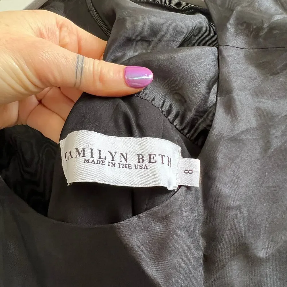 EUC Camilyn Beth Black Ruffle Tiered Layer Black Mini Shift Dress - Picture 3 of 4